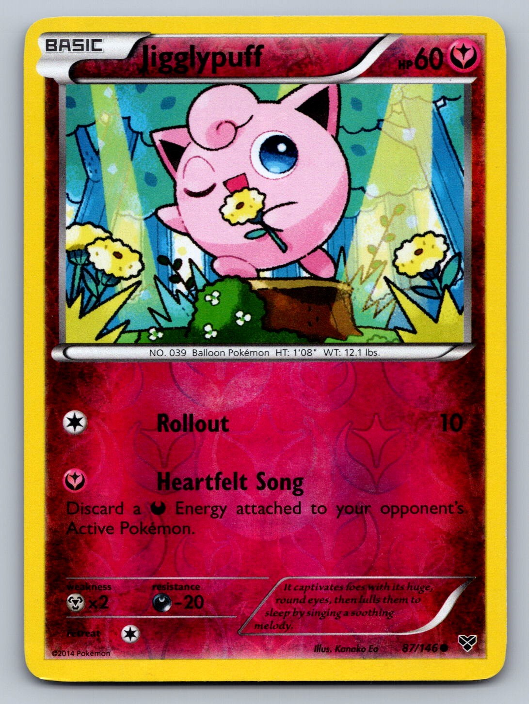 Jigglypuff (87) Reverse Holo Common 87/146 XY Base Set NM