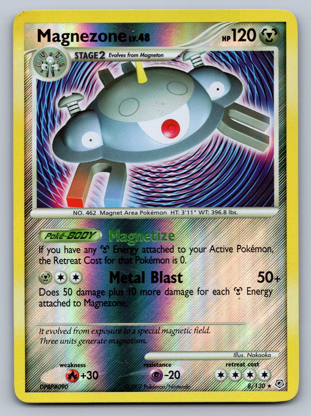 Magnezone Reverse Holo Holo Rare 8/130 Diamond and Pearl NM