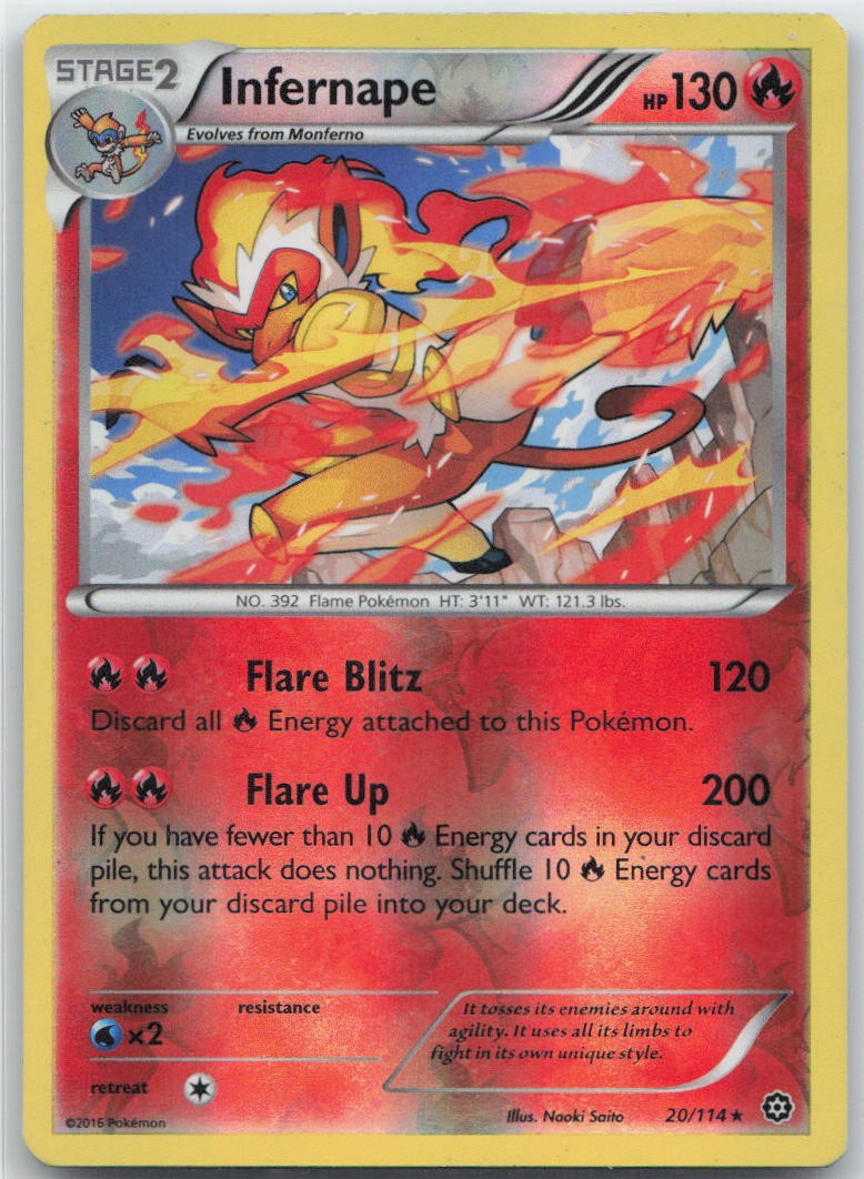 Infernape Reverse Holo Holo Rare 20/114 XY - Steam Siege LP