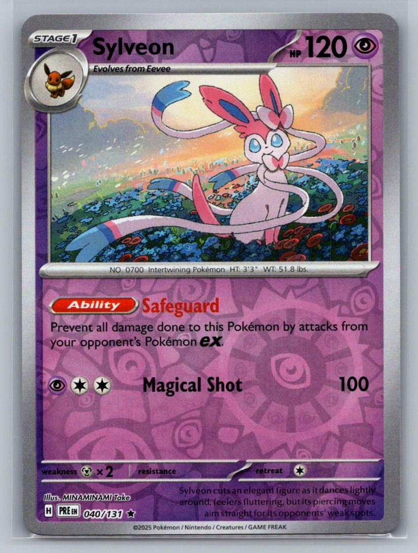 Sylveon Reverse Holo Rare 040/131 SV: Prismatic Evolutions NM