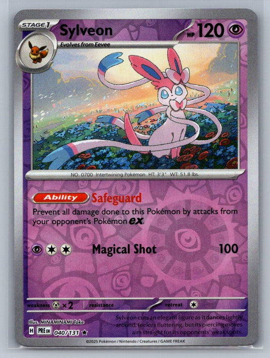 Sylveon Reverse Holo Rare 040/131 SV: Prismatic Evolutions NM
