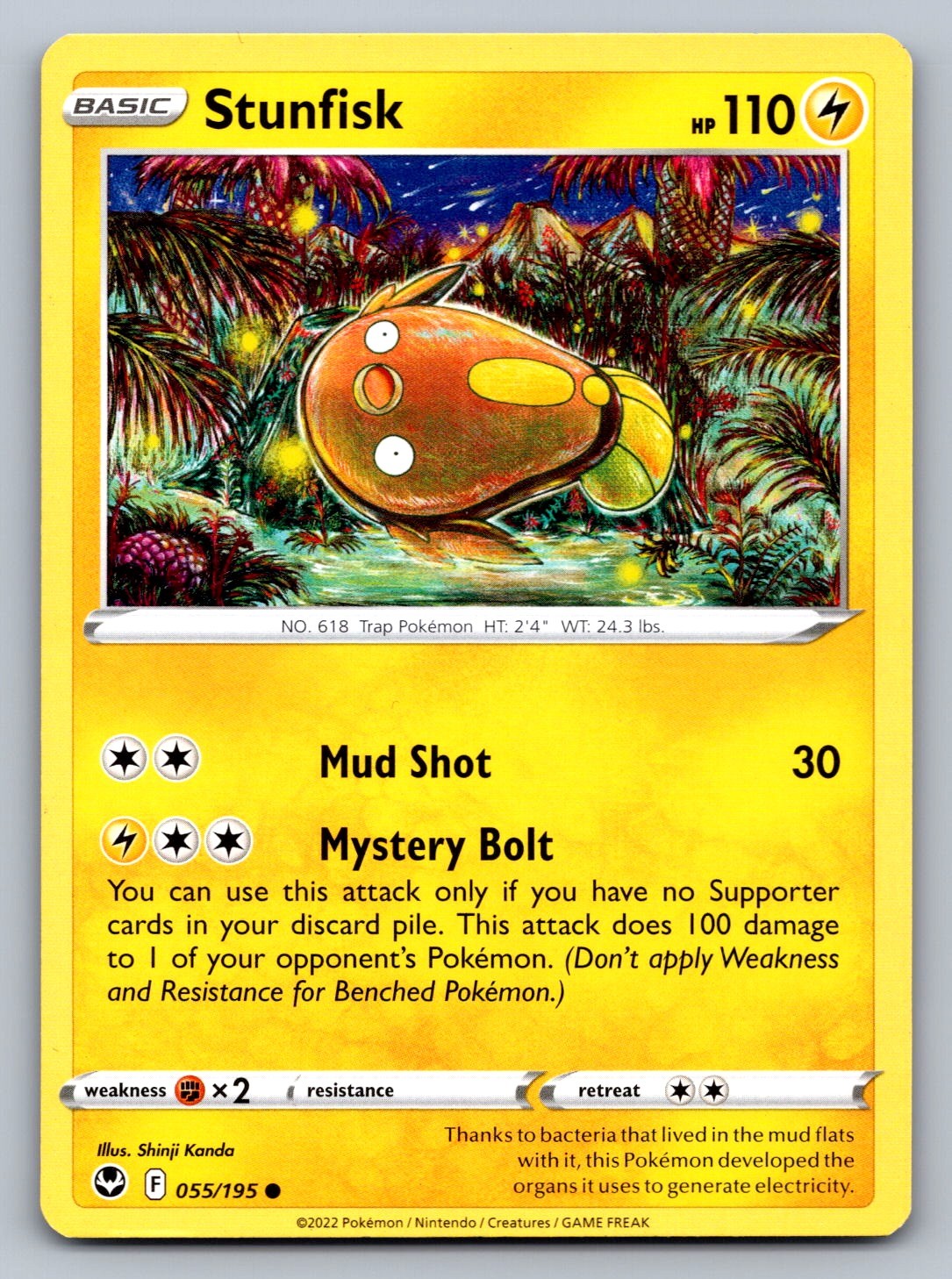 Stunfisk Common 055/195 SWSH12: Silver Tempest NM
