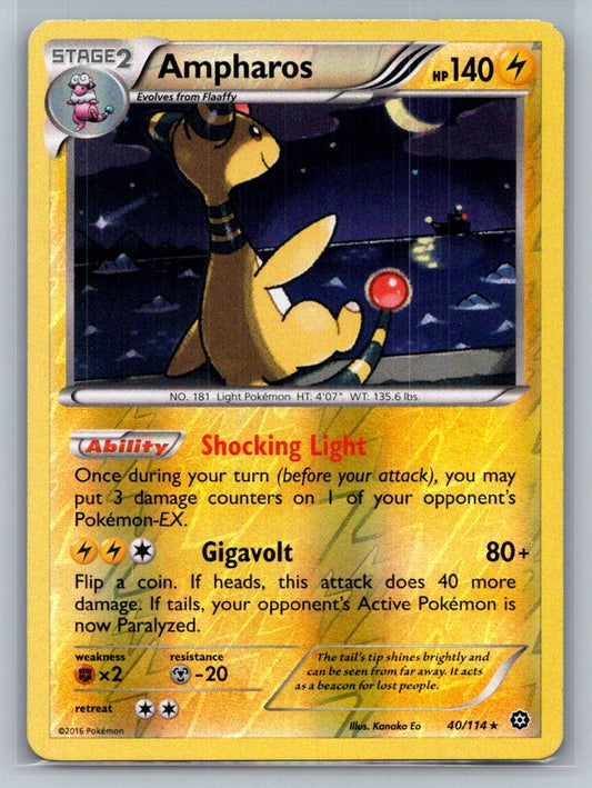 Ampharos Reverse Holo Holo Rare 40/114 XY - Steam Siege LP
