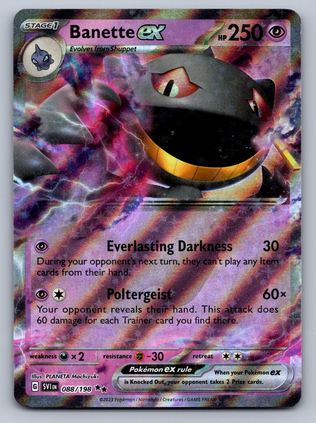 Banette ex - 088/198 Psychic Holo SV01: Scarlet & Violet Base Set LP