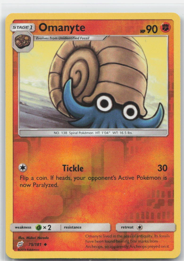 Omanyte Reverse Holo Uncommon 75/181 SM - Team Up NM