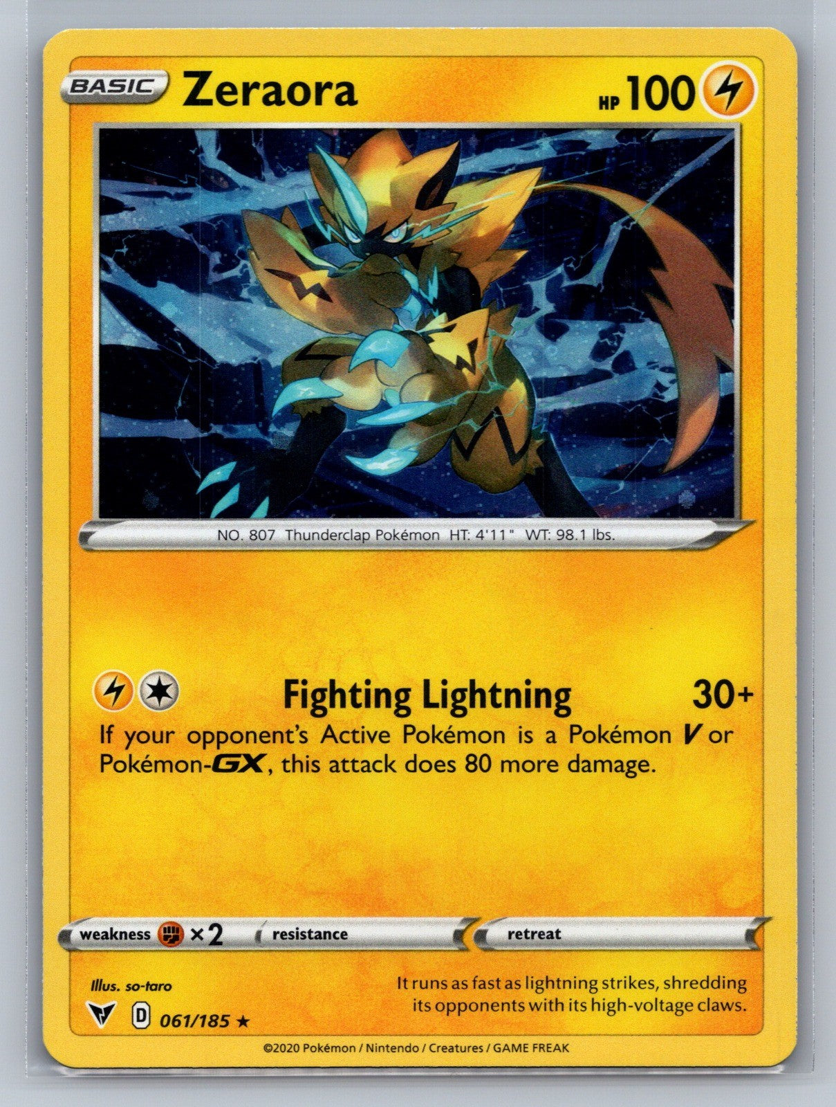 Zeraora - (Cosmos Holo) Holo Rare 061/185 Miscellaneous Cards & Products NM