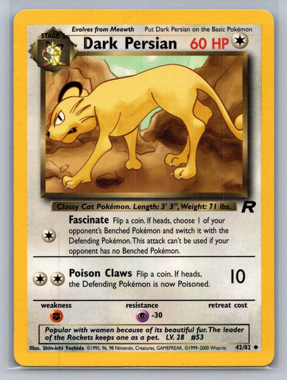 Dark Persian Unlimited Uncommon 42/82 Team Rocket LP