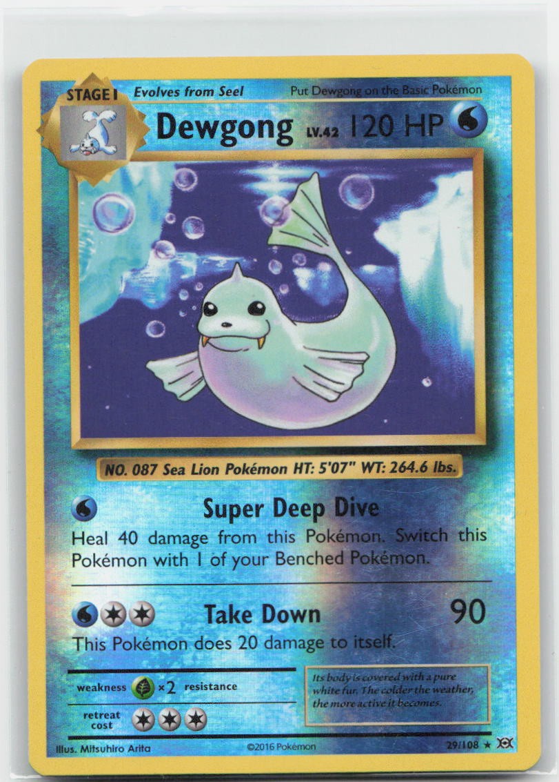 Dewgong Reverse Holo Rare 29/108 XY - Evolutions LP