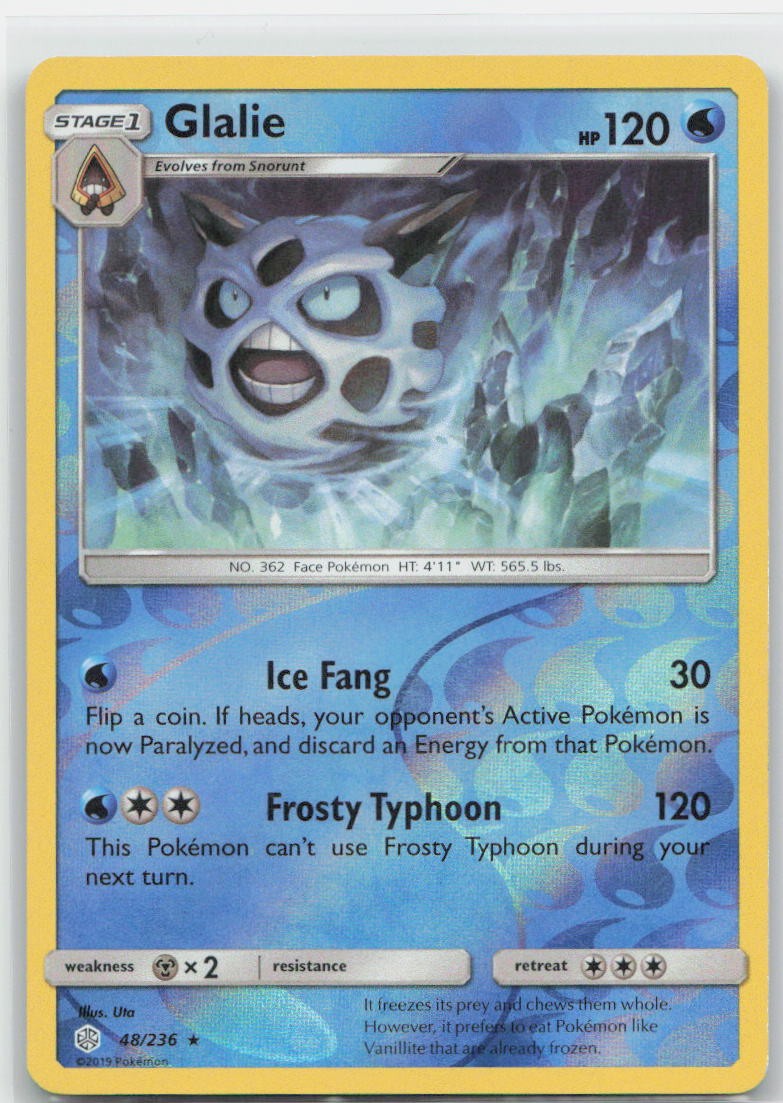 Glalie Reverse Holo Rare 48/236 SM - Cosmic Eclipse NM