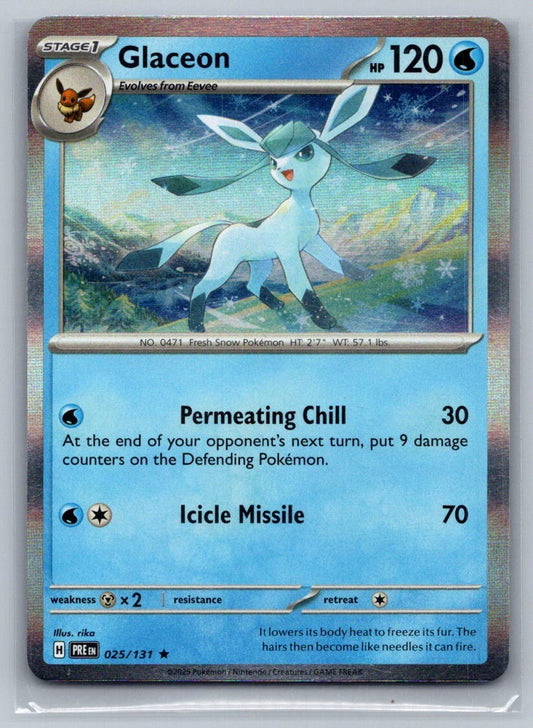 Glaceon Holo Rare 025/131 SV: Prismatic Evolutions NM