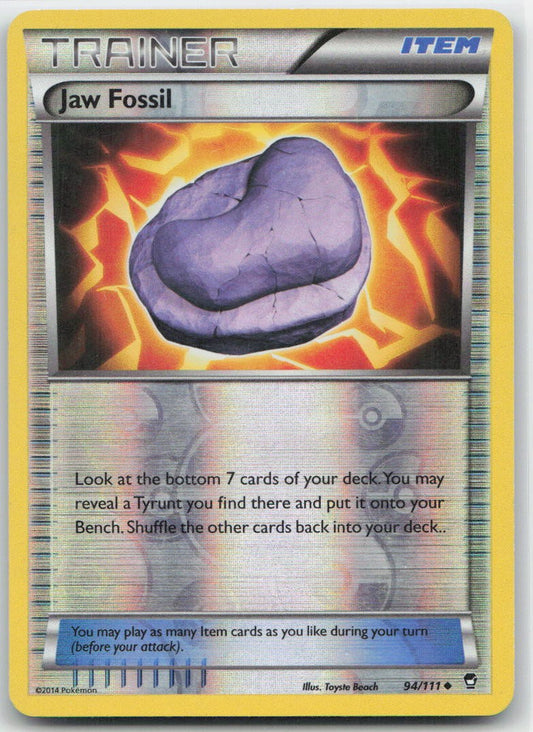Jaw Fossil Reverse Holo Uncommon 94/111 XY - Furious Fists NM