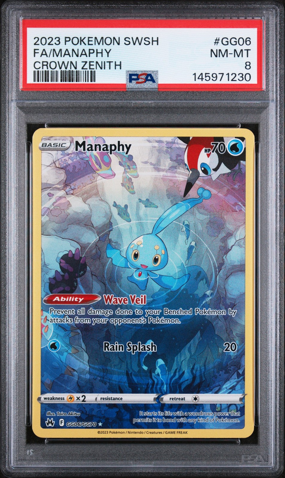 Fa/Manaphy Crown Zenith GG06 Pokemon Sword And Shield Crown Zenith NM PSA 8