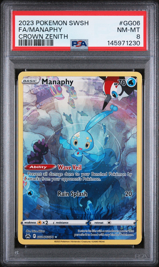 Fa/Manaphy Crown Zenith GG06 Pokemon Sword And Shield Crown Zenith NM PSA 8