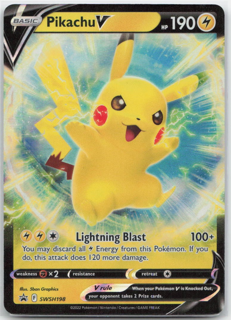 Pikachu V Holo Promo SWSH198 SWSH: Sword & Shield Promo Cards NM