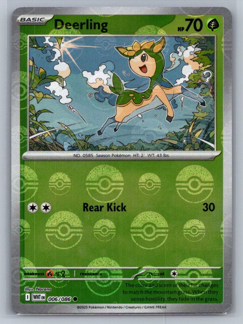 Deerling (Poke Ball Pattern) Holo Common 006/086 SV: White Flare NM