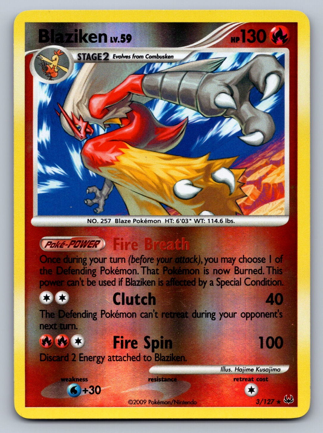 Blaziken Reverse Holo Holo Rare 3/127 Platinum NM