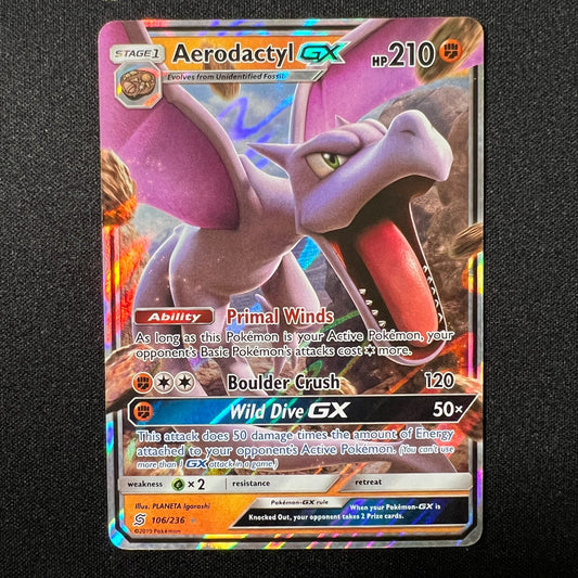 Aerodactyl GX - 106/236 - Ultra Rare - Unified Minds - Pokemon Card - NM