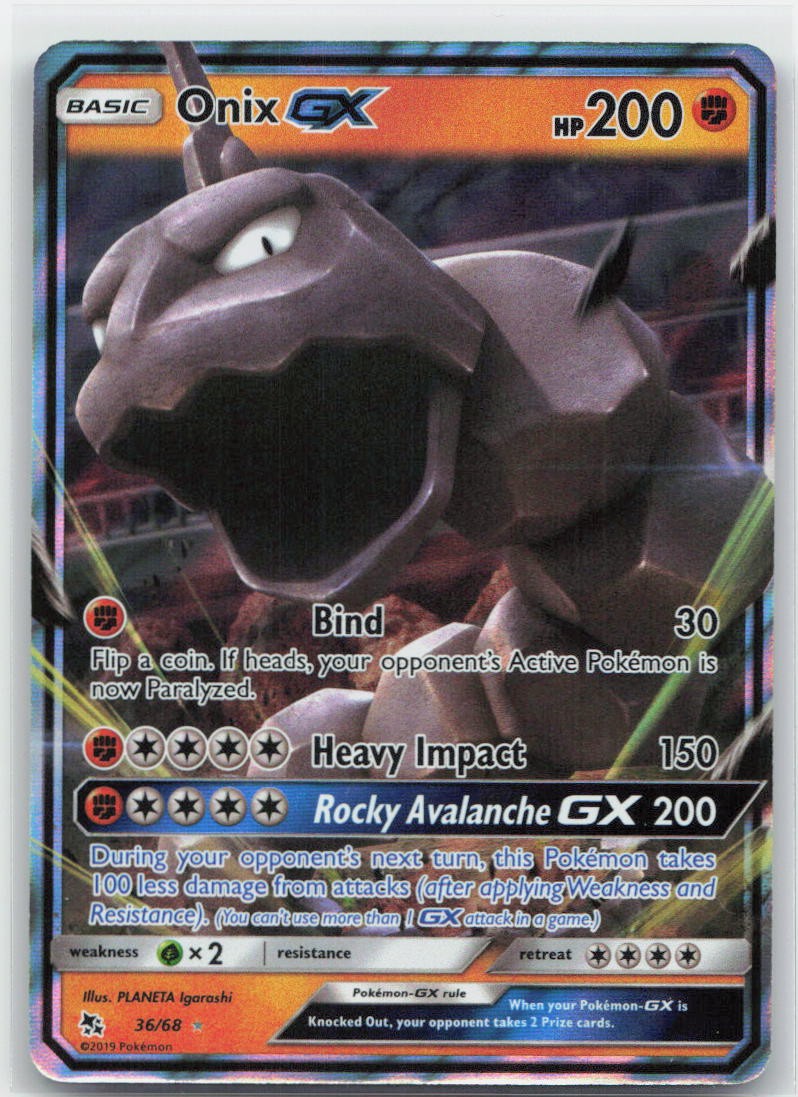 Onix GX Holo Ultra Rare 36/68 Hidden Fates NM