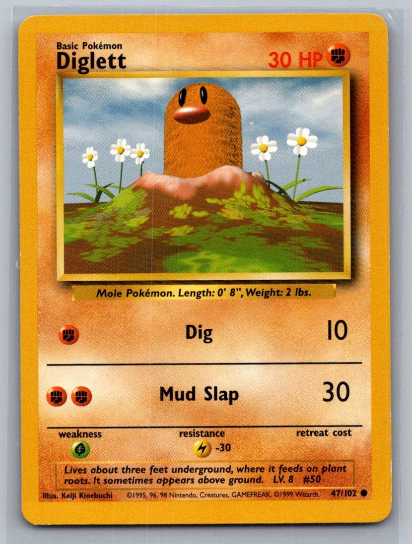 Diglett Common 047/102 Base Set LP