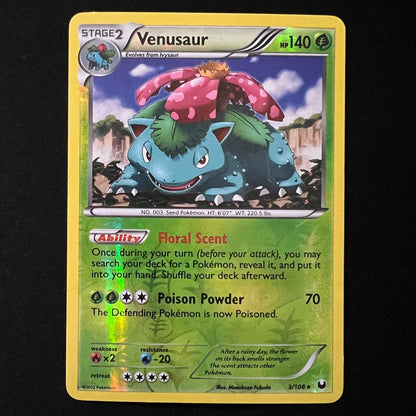 Pokemon Black & White Dark Explorers VENUSAUR Reverse Holo 3/108 MP