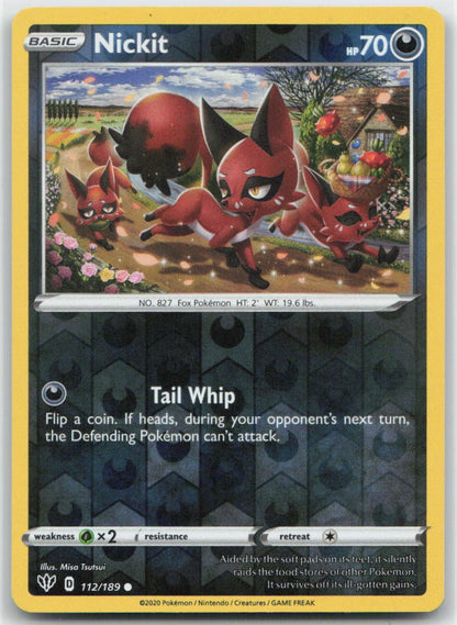 Nickit Reverse Holo Common 112/189 SWSH03: Darkness Ablaze NM