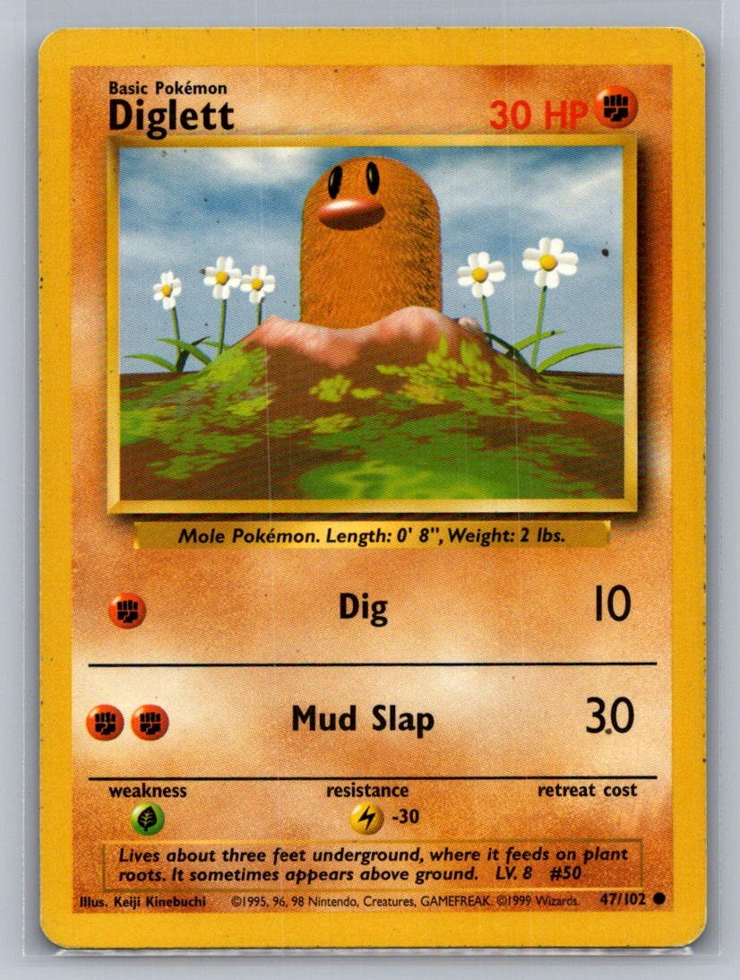 Diglett Common 047/102 Base Set LP