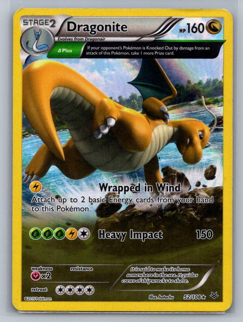 Dragonite  Holo Rare 52/108 Miscellaneous Cards & Products LP