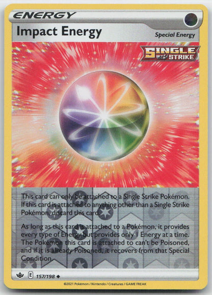 Impact Energy Reverse Holo Uncommon 157/198 SWSH06: Chilling Reign NM