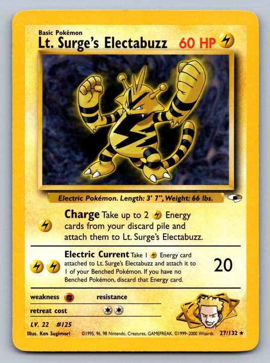 Lt. Surge's Electabuzz (27) Unlimited Rare 027/132 Gym Heroes NM