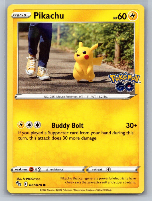 Pikachu (27) Common 027/078 Pokemon GO NM