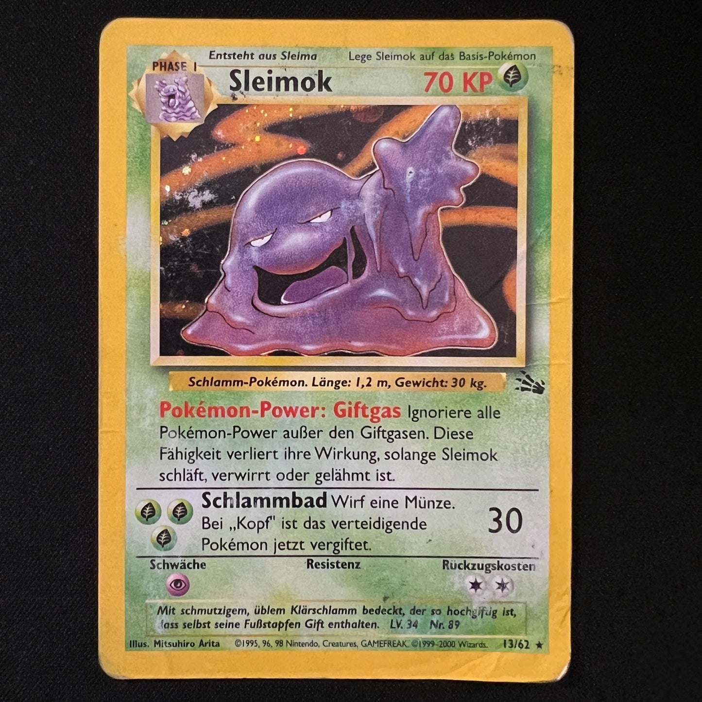 Pokemon Sleimok Holo Rare (MUK) GERMAN- 13/62- Fossil HP