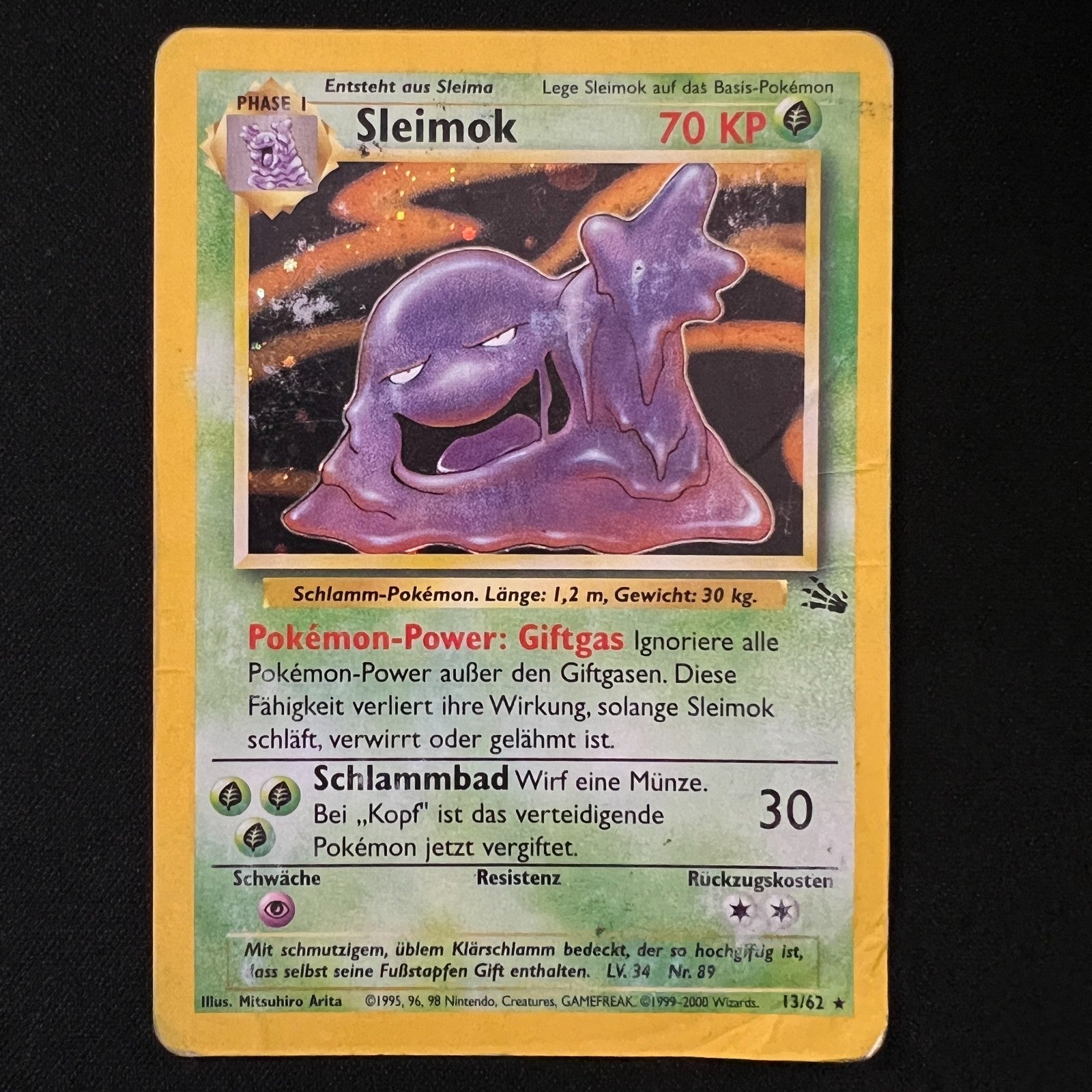 Pokemon Sleimok Holo Rare (MUK) GERMAN- 13/62- Fossil HP
