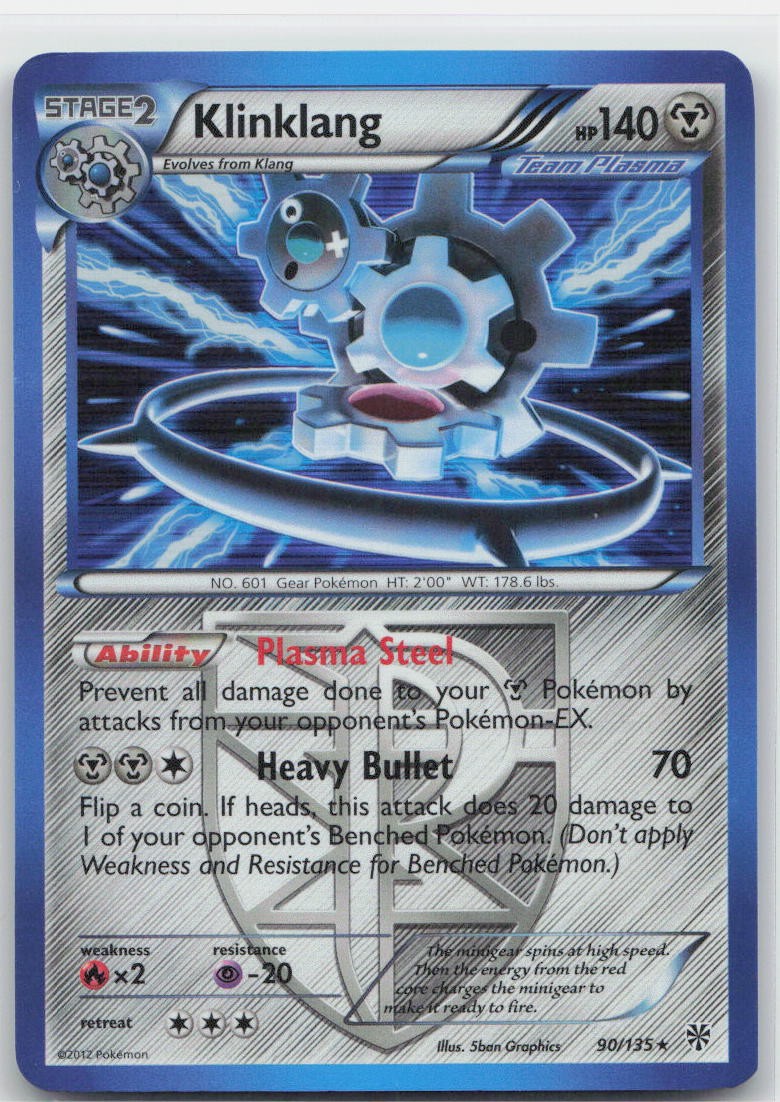 Klinklang (Team Plasma) Holo Holo Rare 90/135 Plasma Storm LP