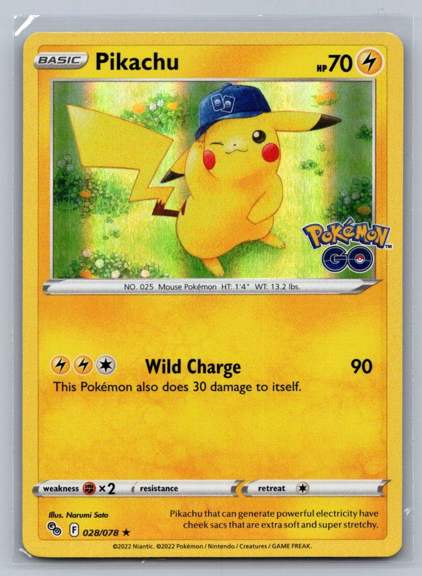 Pikachu (28) Holo Holo Rare 028/078 Pokemon GO NM