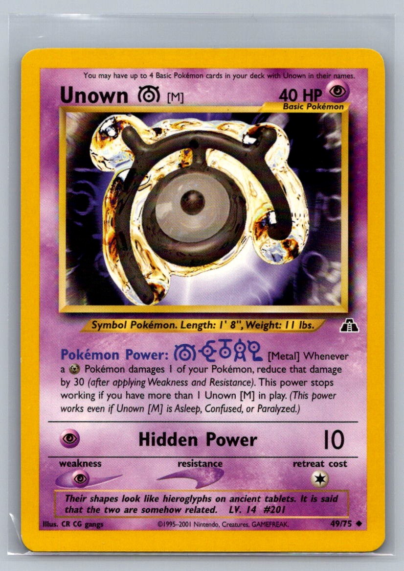 Unown [M] Unlimited Uncommon 49/75 Neo Discovery LP
