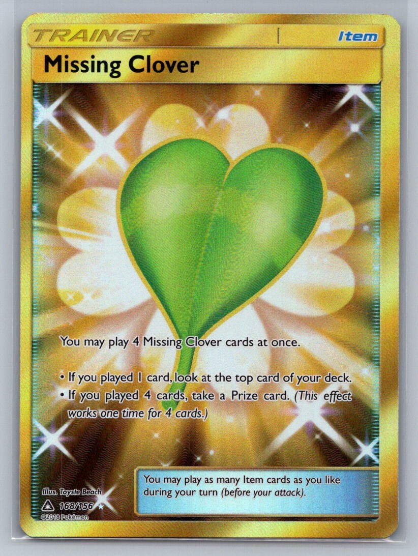 Missing Clover (Secret Rare) Holo Secret Rare 168/156 SM - Ultra Prism NM