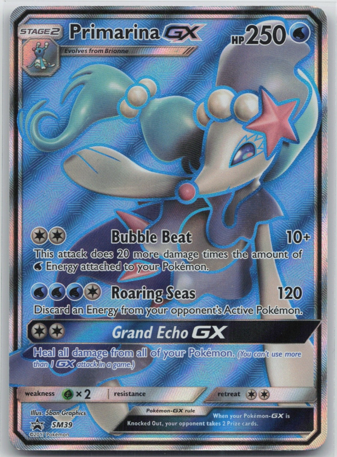 Primarina GX - Holo Promo SM39 SM Promos NM