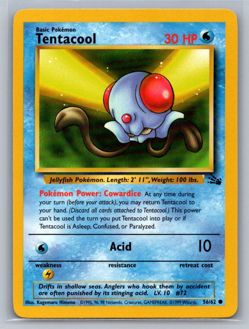 Tentacool Unlimited Common 56/62 Fossil LP