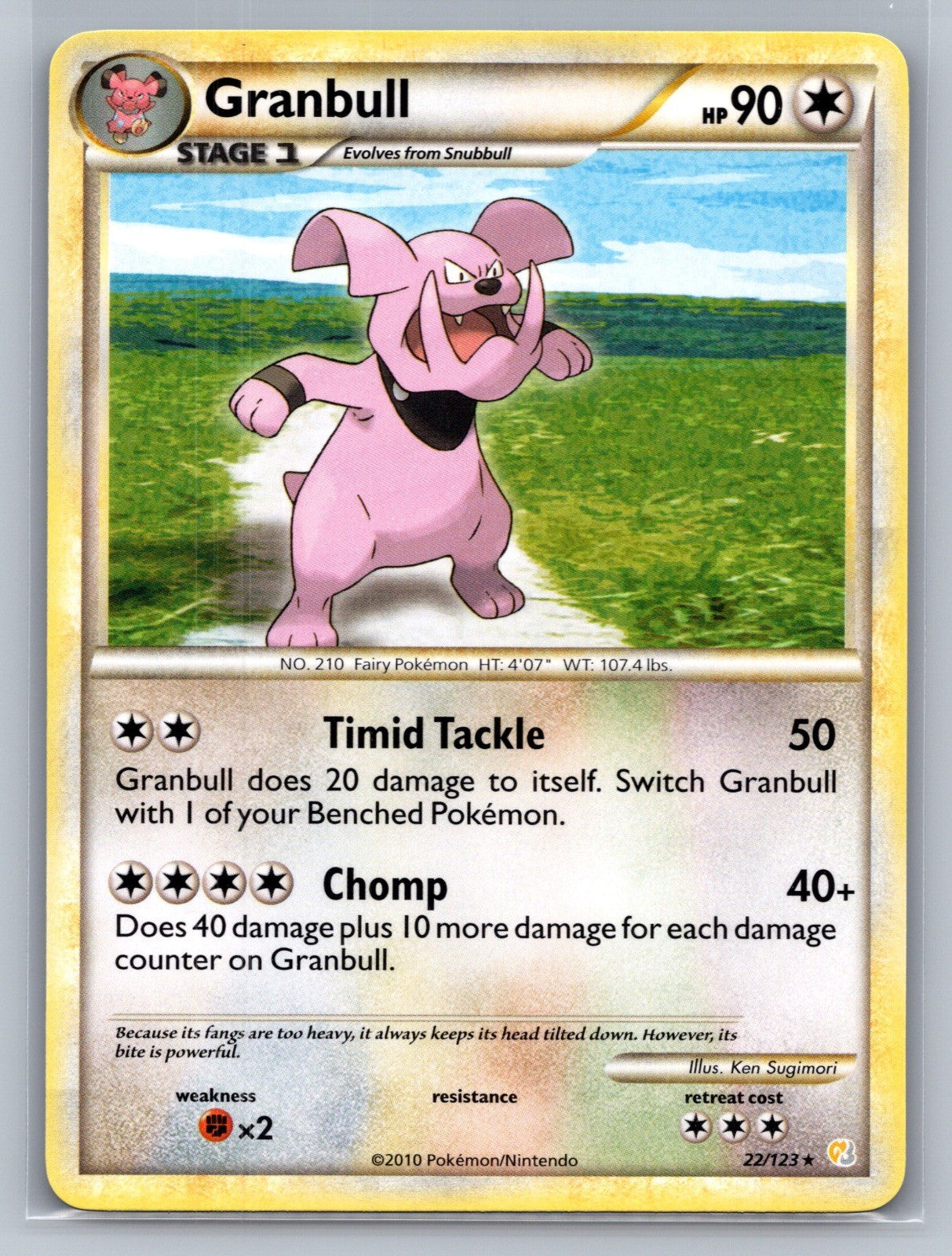 Granbull Rare 22/123 HeartGold SoulSilver LP