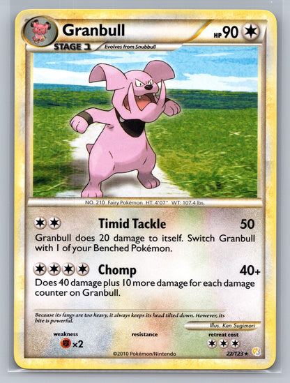 Granbull Rare 22/123 HeartGold SoulSilver LP