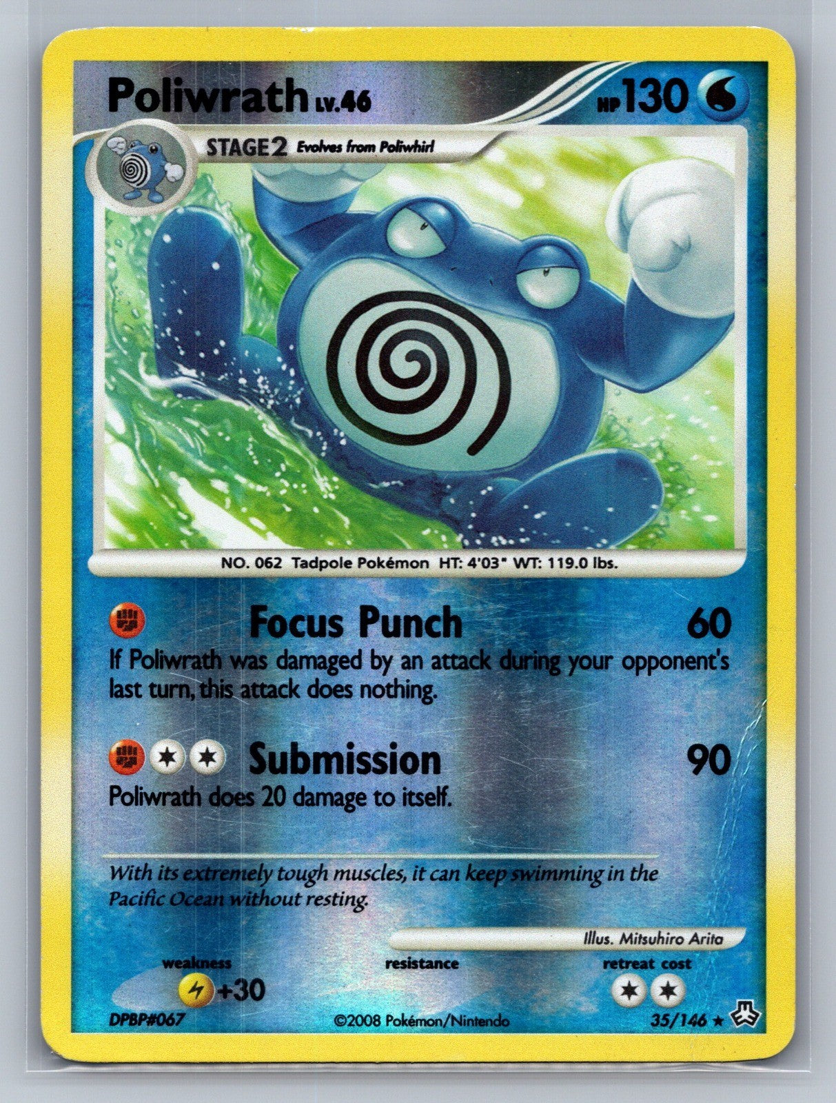 Poliwrath Reverse Holo Rare 35/146 Legends Awakened MP
