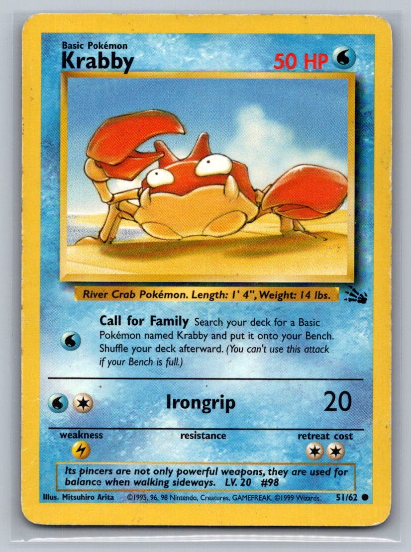 Krabby Unlimited Common 51/62 Fossil LP