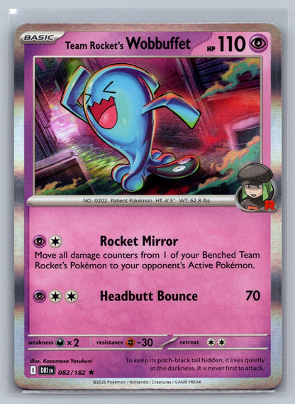 Team Rocket's Wobbuffet Holo Rare 082/182 SV10: Destined Rivals NM