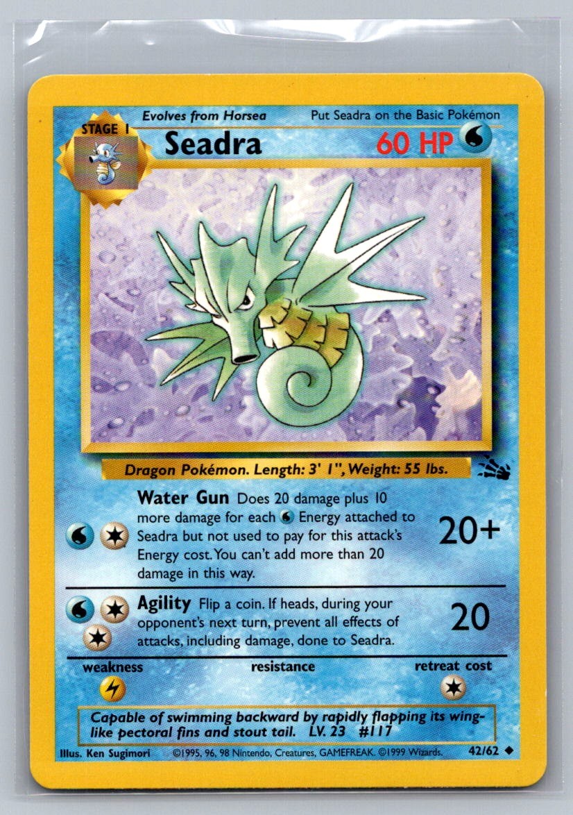 Seadra Unlimited Uncommon 42/62 Fossil LP