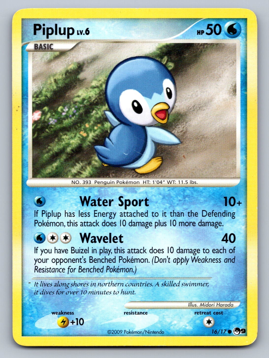 Piplup Common 016/017 POP Series 9 NM