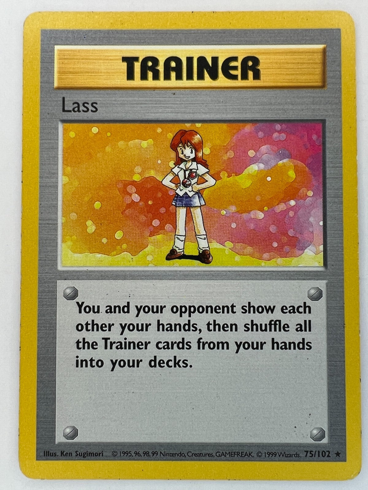SHADOWLESS Lass - 075/102 Pokemon Base Set - Vintage Rare LP