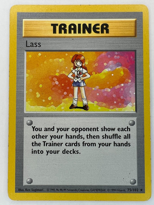 SHADOWLESS Lass - 075/102 Pokemon Base Set - Vintage Rare LP