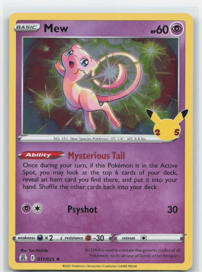Mew Holo Holo Rare 011/025 Celebrations NM