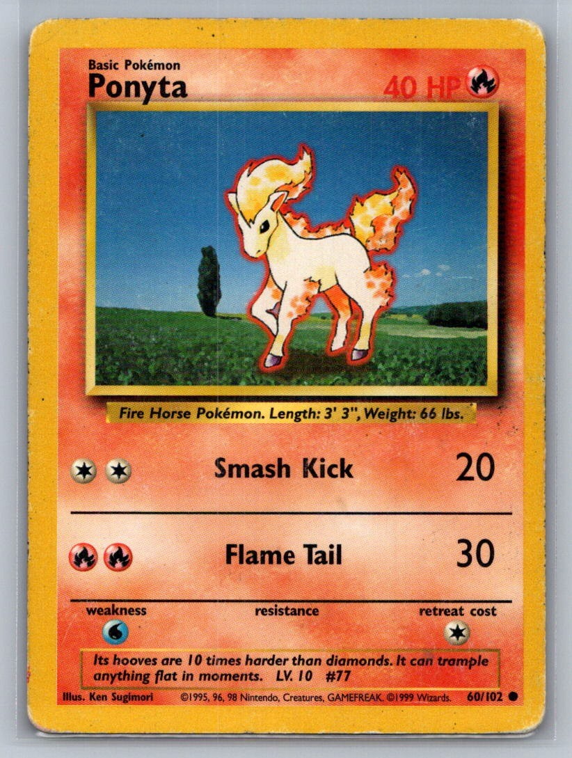 Ponyta Common 060/102 Base Set LP