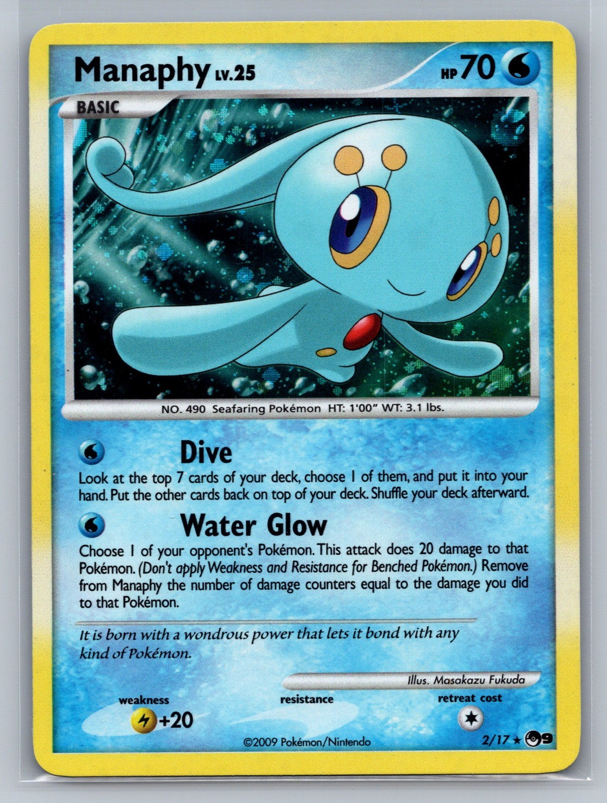 Manaphy Rare 002/017 POP Series 9 NM